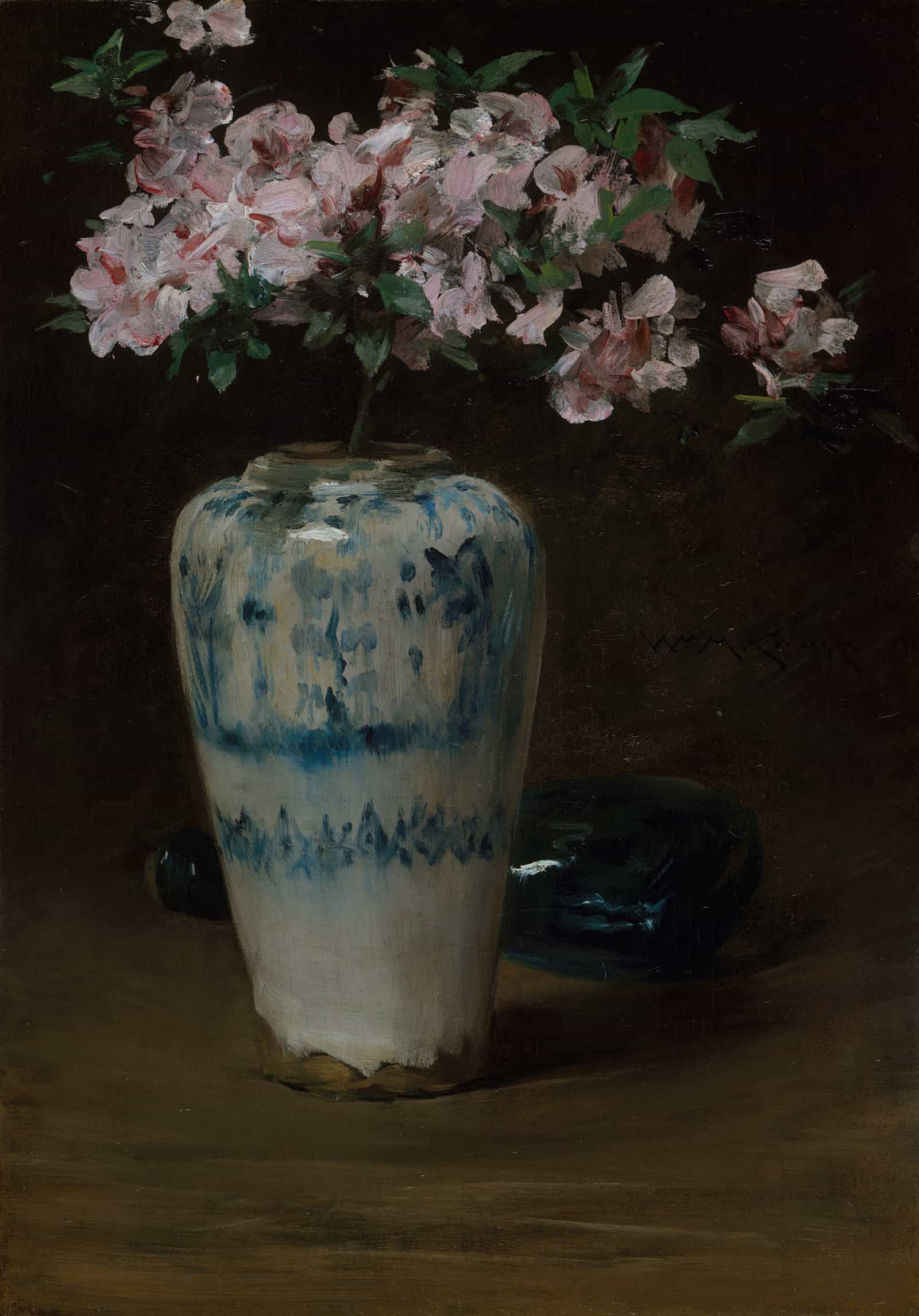 Pink Azalea Chinese Vase   by William Merritt Chase