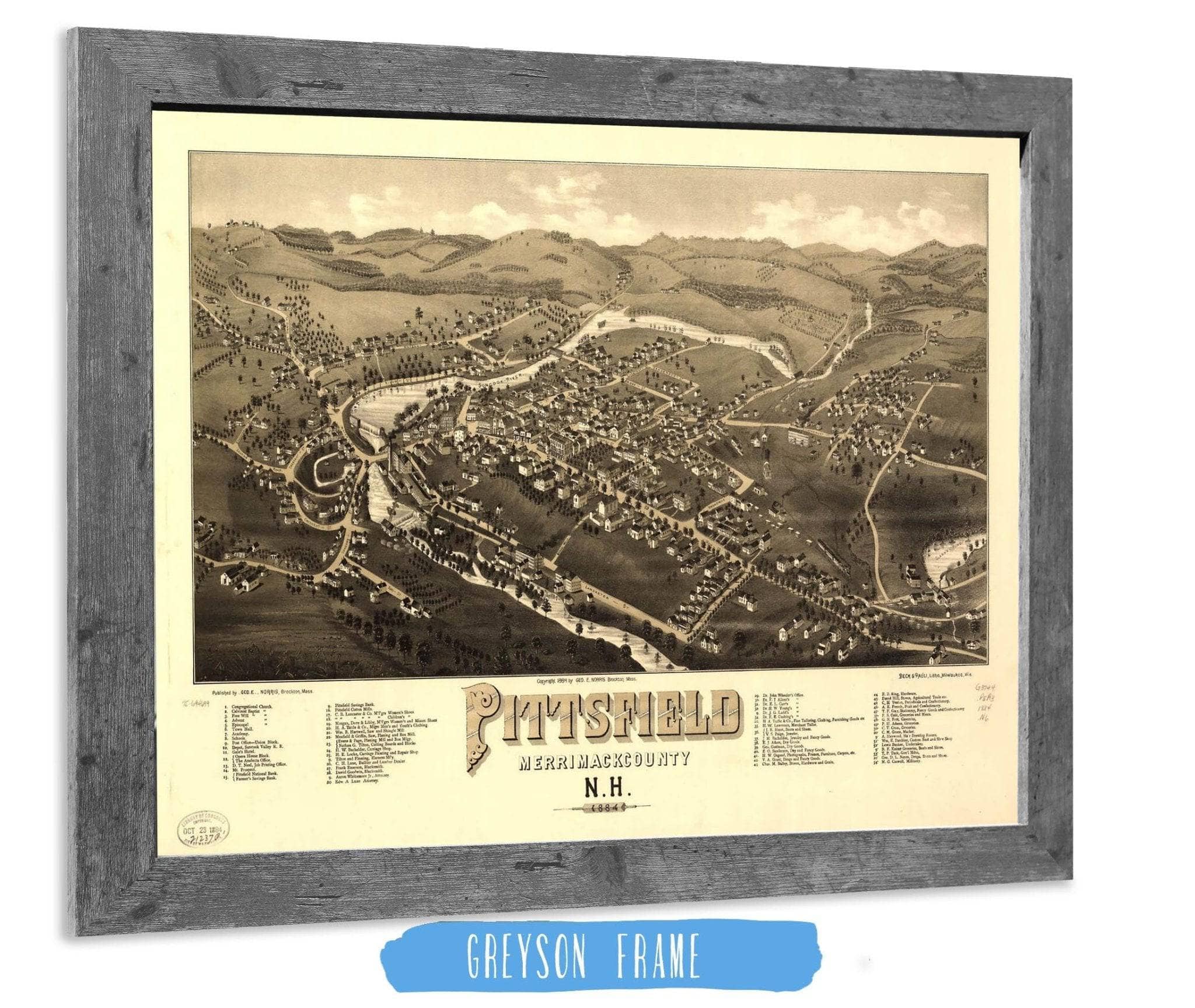 Pittsfield Merrimackcounty Nh 1884 State of New Hampshire
