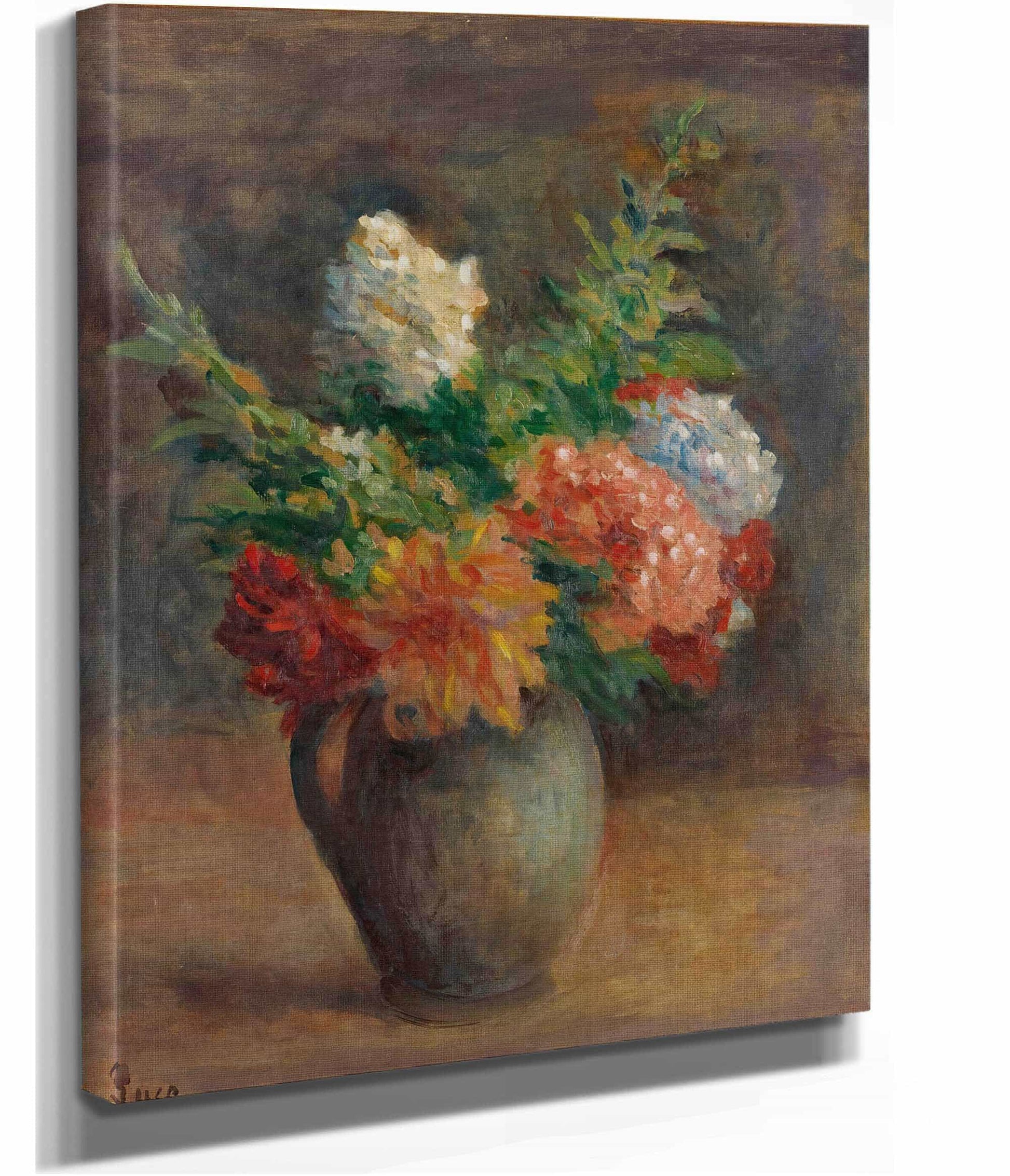 Pivoines Geraniums Et Lilas Blancs by Maximilien Luce