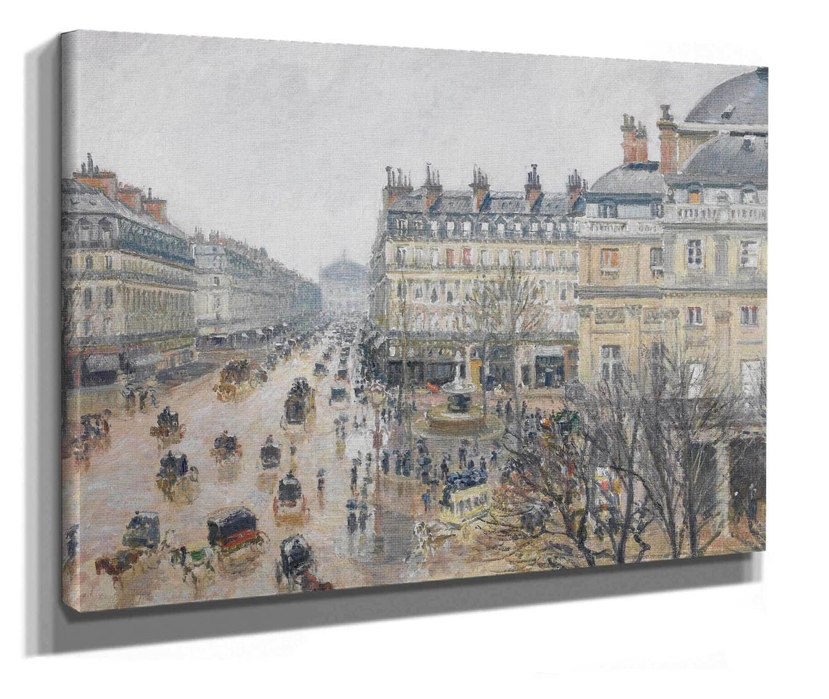 Place Du Theatre Francais Paris Rain by Camille Pissarro