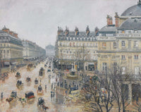 Place Du Theatre Francais Paris Rain by Camille Pissarro