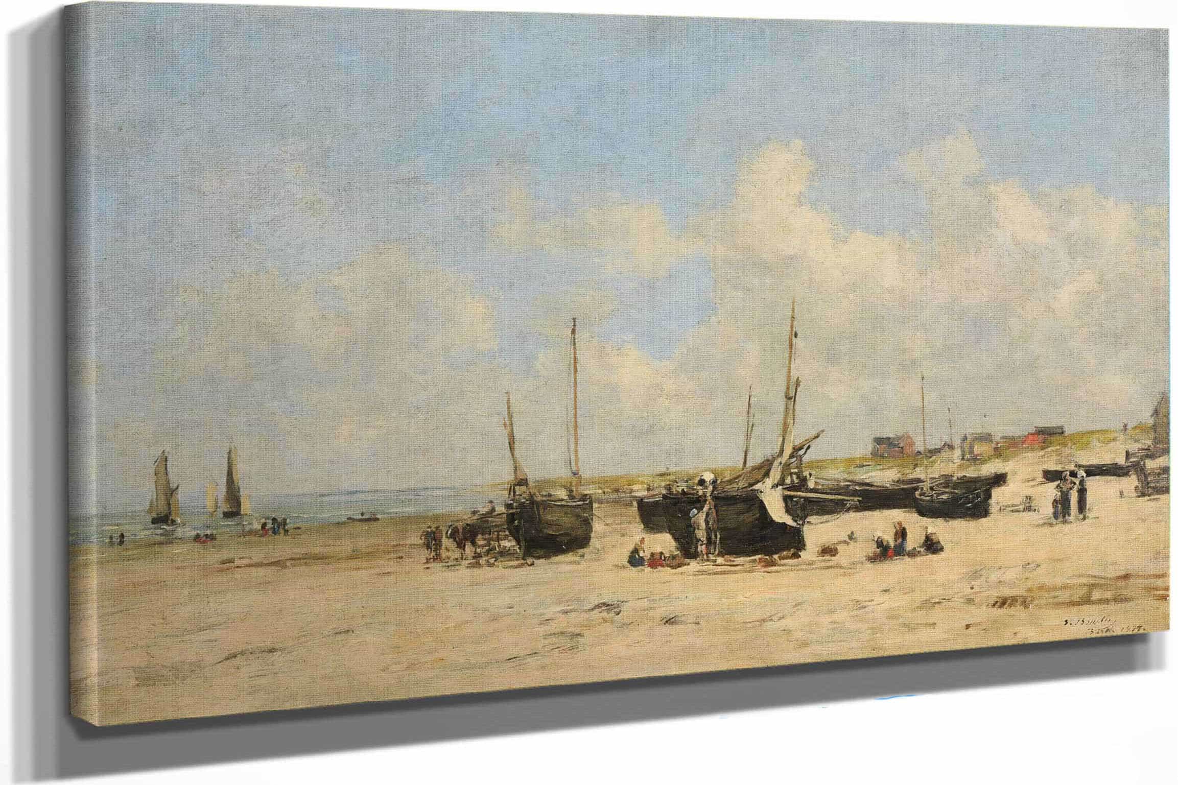 Plage De Berck A Maree Basse by Eugene Boudin