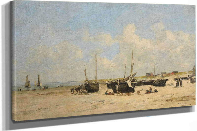 Plage De Berck A Maree Basse by Eugene Boudin