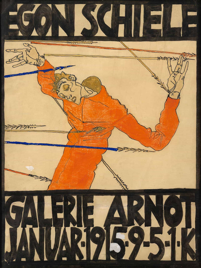 Plakat Der Schiele Ausstellung In Der Galerie Arnot by Egon Schiele