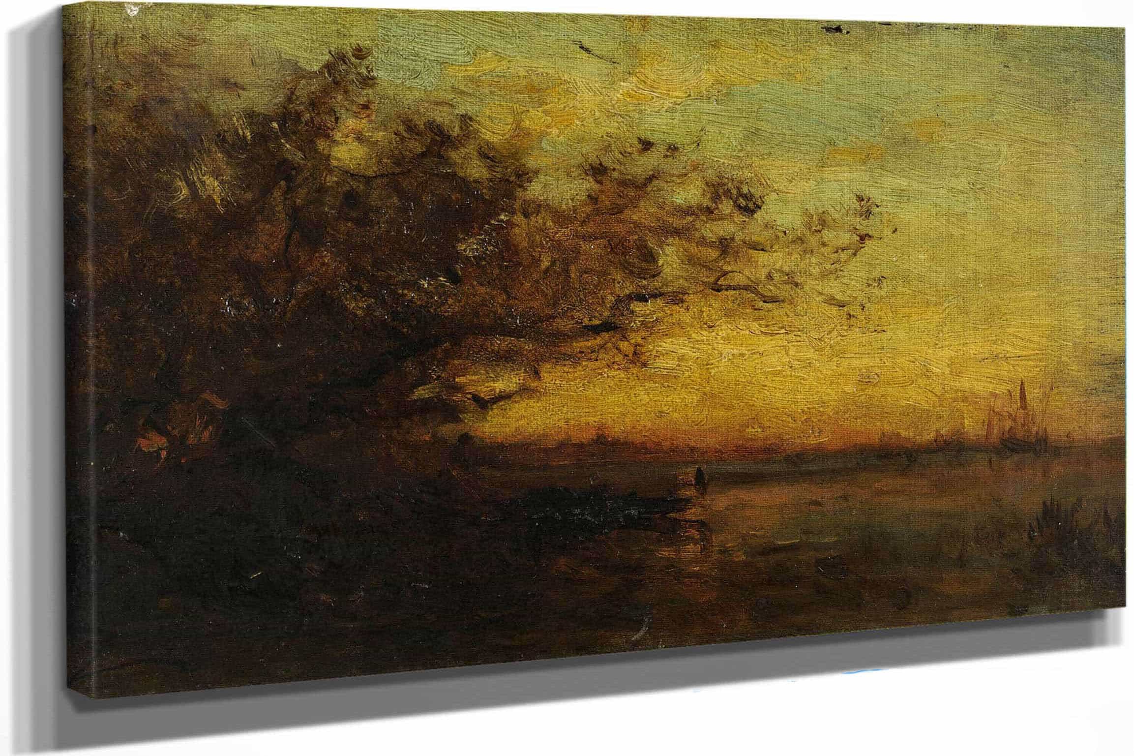 Plan Deau Soleil Couchant Au Revers Deux Etudes by Felix Ziem