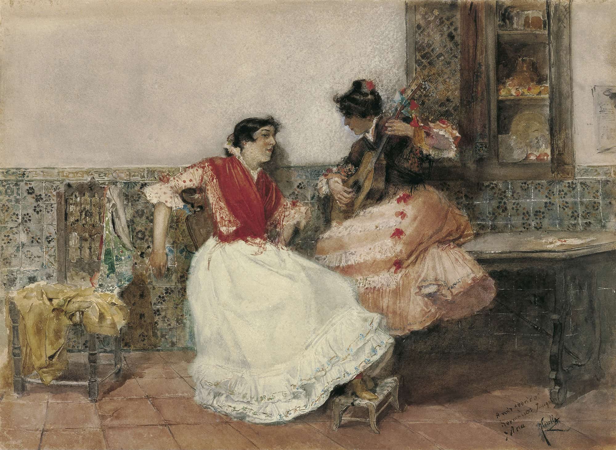 Playing The Guitar by Joaquin Sorolla