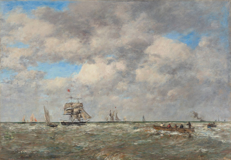 Pleine Mer Les Lamaneurs by Eugene Boudin