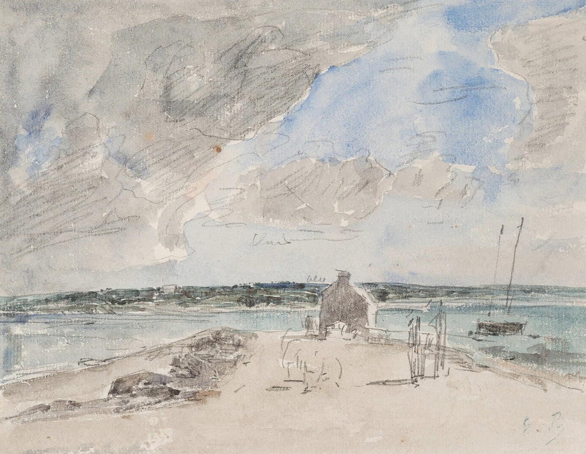 Plougastel Le Passage A Lembouchure De La Riviere De Landerneau by Eugene Boudin