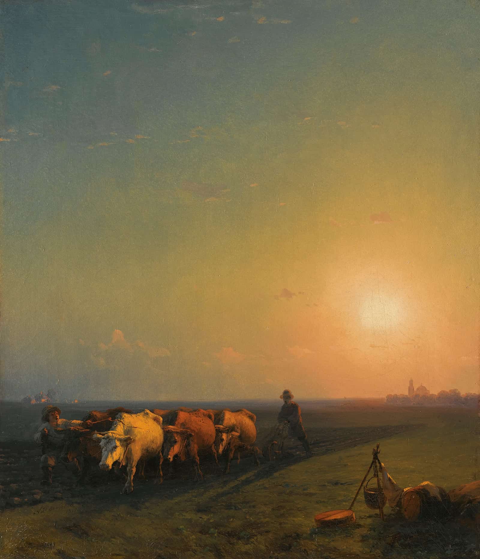Ploughing The Fields Crimea by Ivan Konstantinovich Aivazovsky