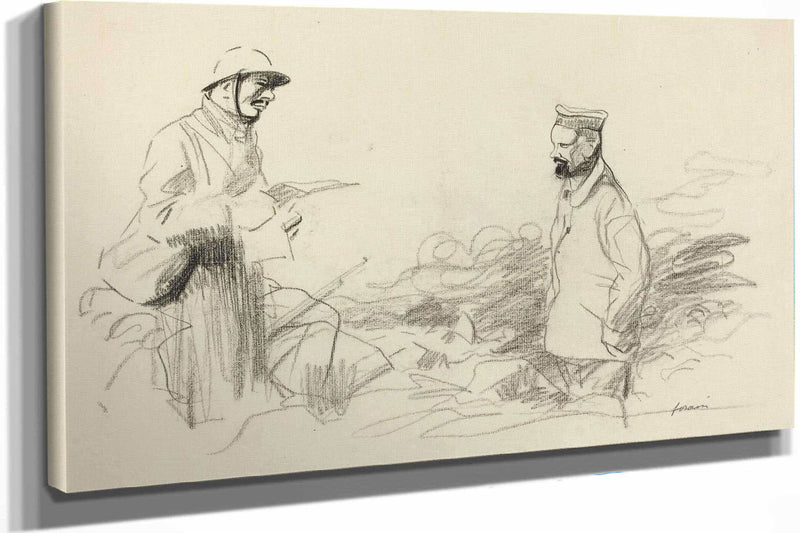 Poilu Acknowledging German Soldier Ii Probably by Jean Louis Forain