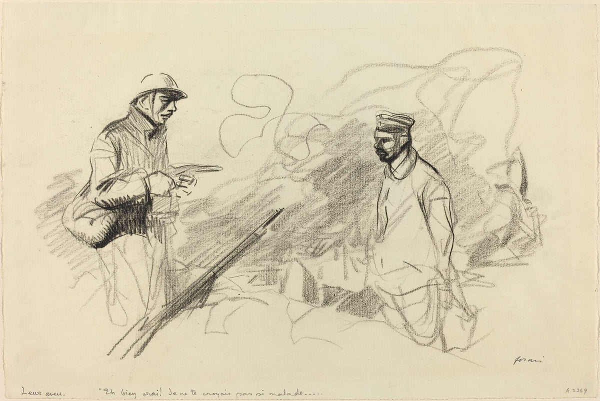 Poilu Acknowledging German Soldier Probably by Jean Louis Forain