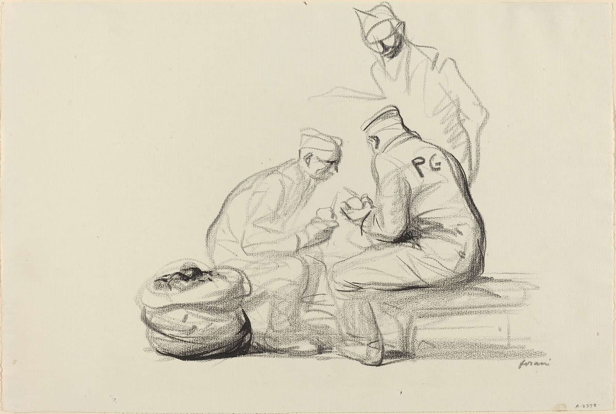 Poilu And German Prisoners by Jean Louis Forain