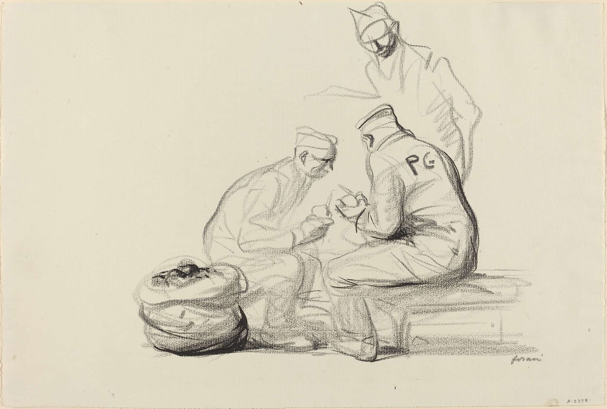 Poilu And German Prisoners by Jean Louis Forain