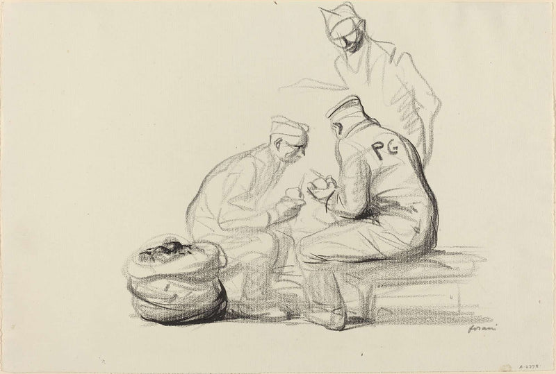 Poilu And German Prisoners by Jean Louis Forain