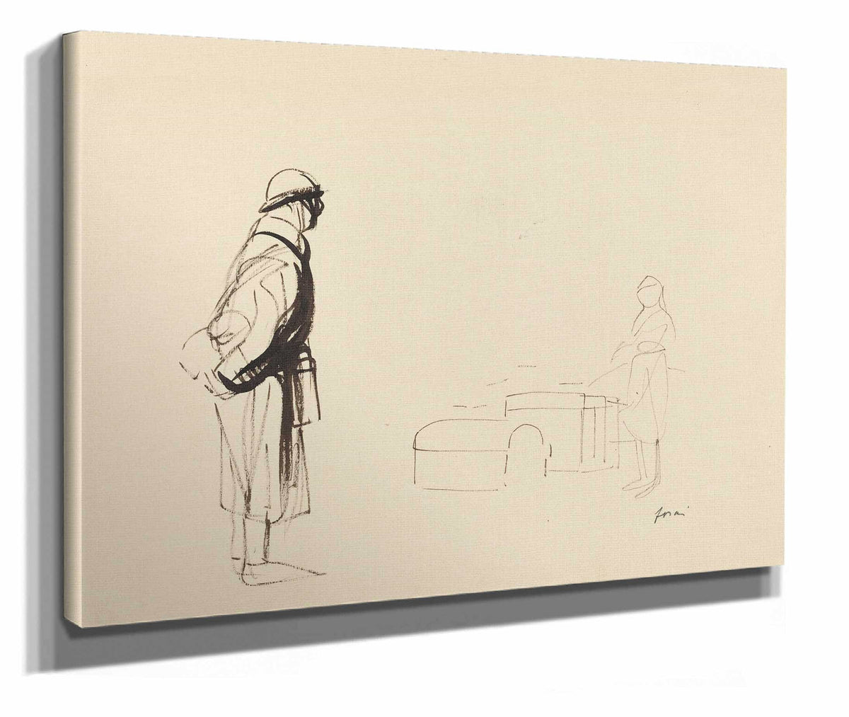 Poilu And Nurse by Jean Louis Forain