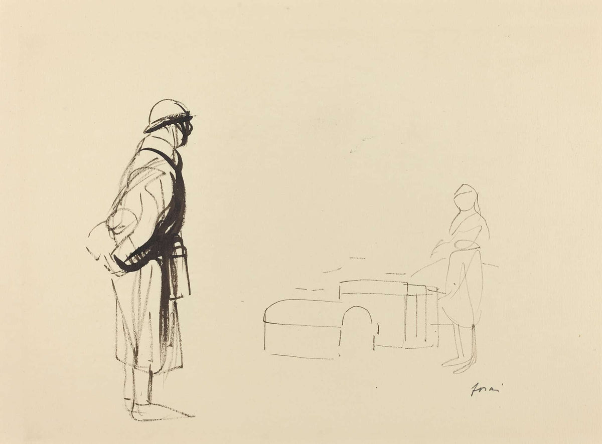 Poilu And Nurse by Jean Louis Forain