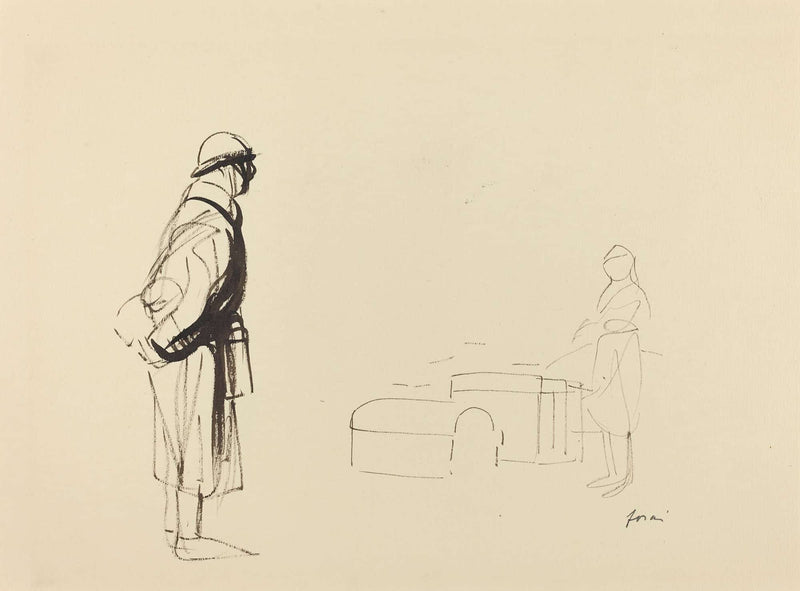 Poilu And Nurse by Jean Louis Forain