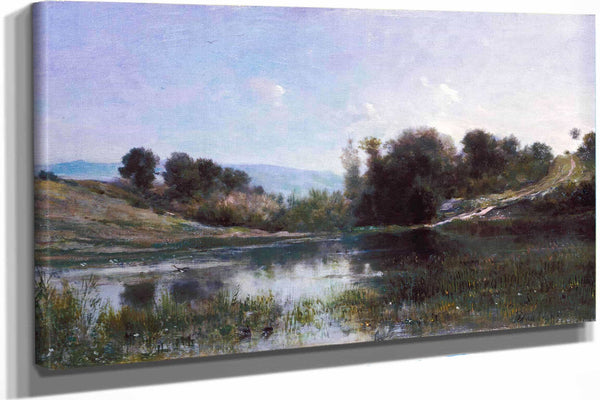 Pond At Gylieu Between And by Charles Francois Daubigny