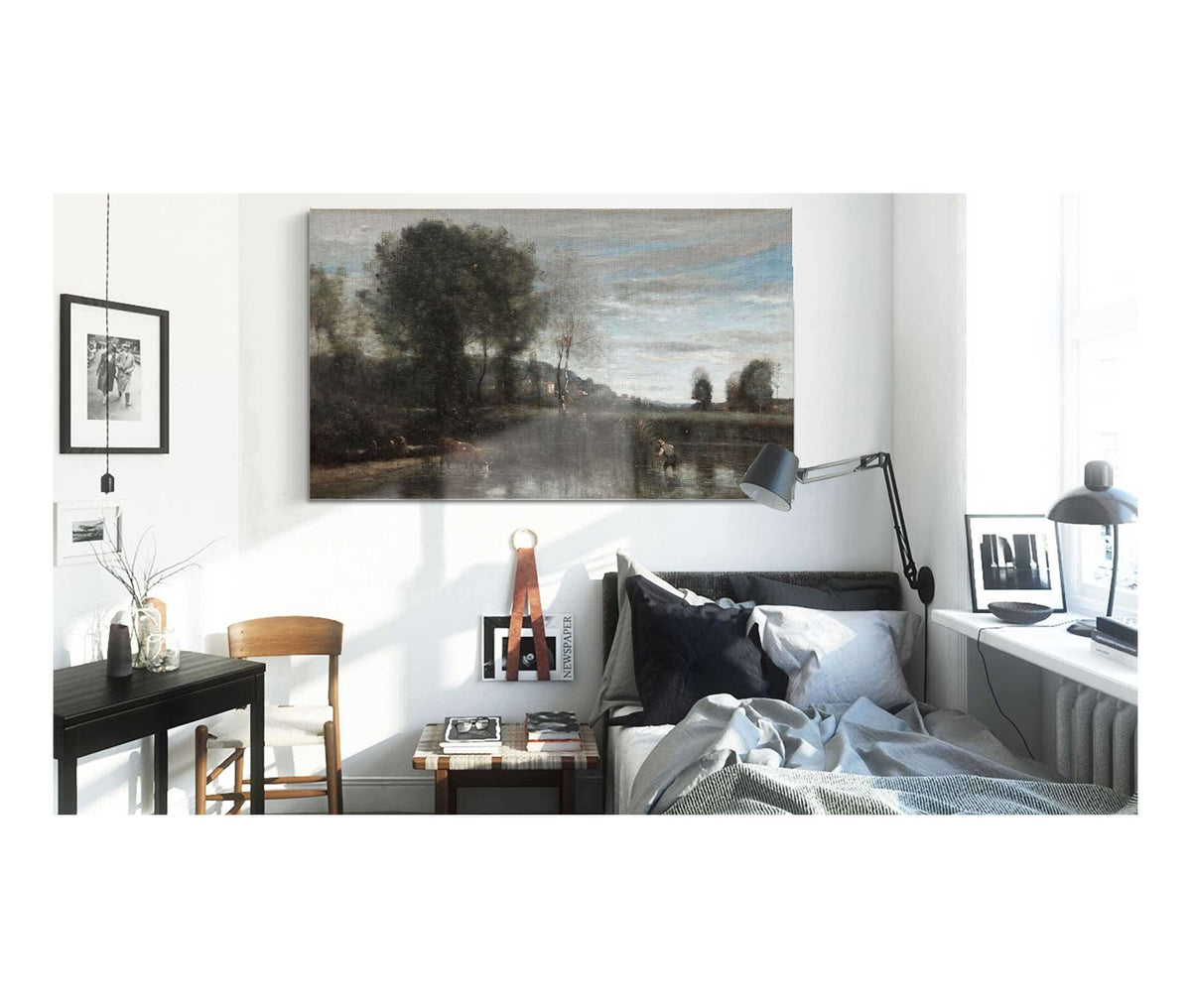 Pond At Ville Davray Late S by Jean Baptiste Camille Corot