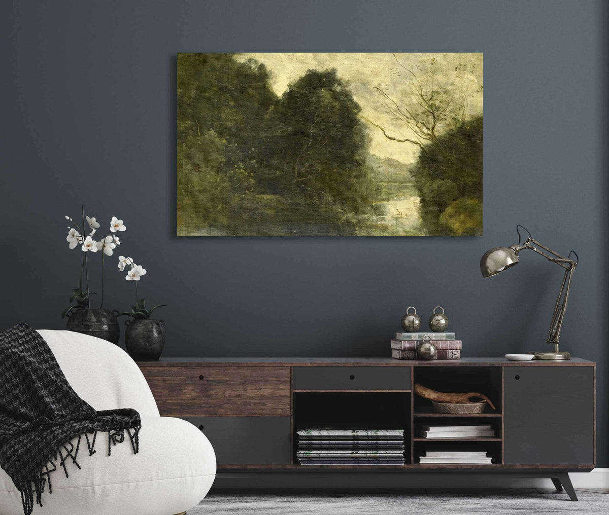 Pond In The Woods  by Jean Baptiste Camille Corot