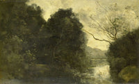 Pond In The Woods  by Jean Baptiste Camille Corot