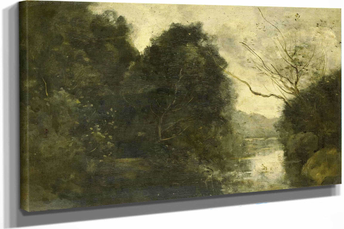 Pond In The Woods  by Jean Baptiste Camille Corot