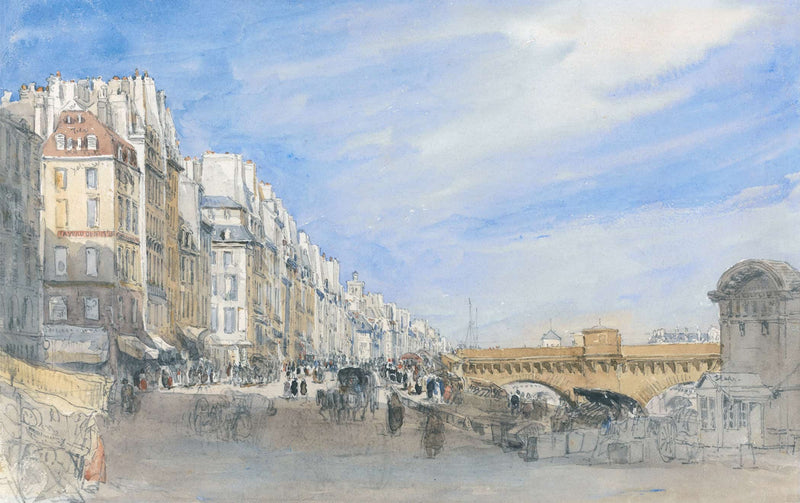 Pont Neuf From The Quai De Lecole Paris by David Cox