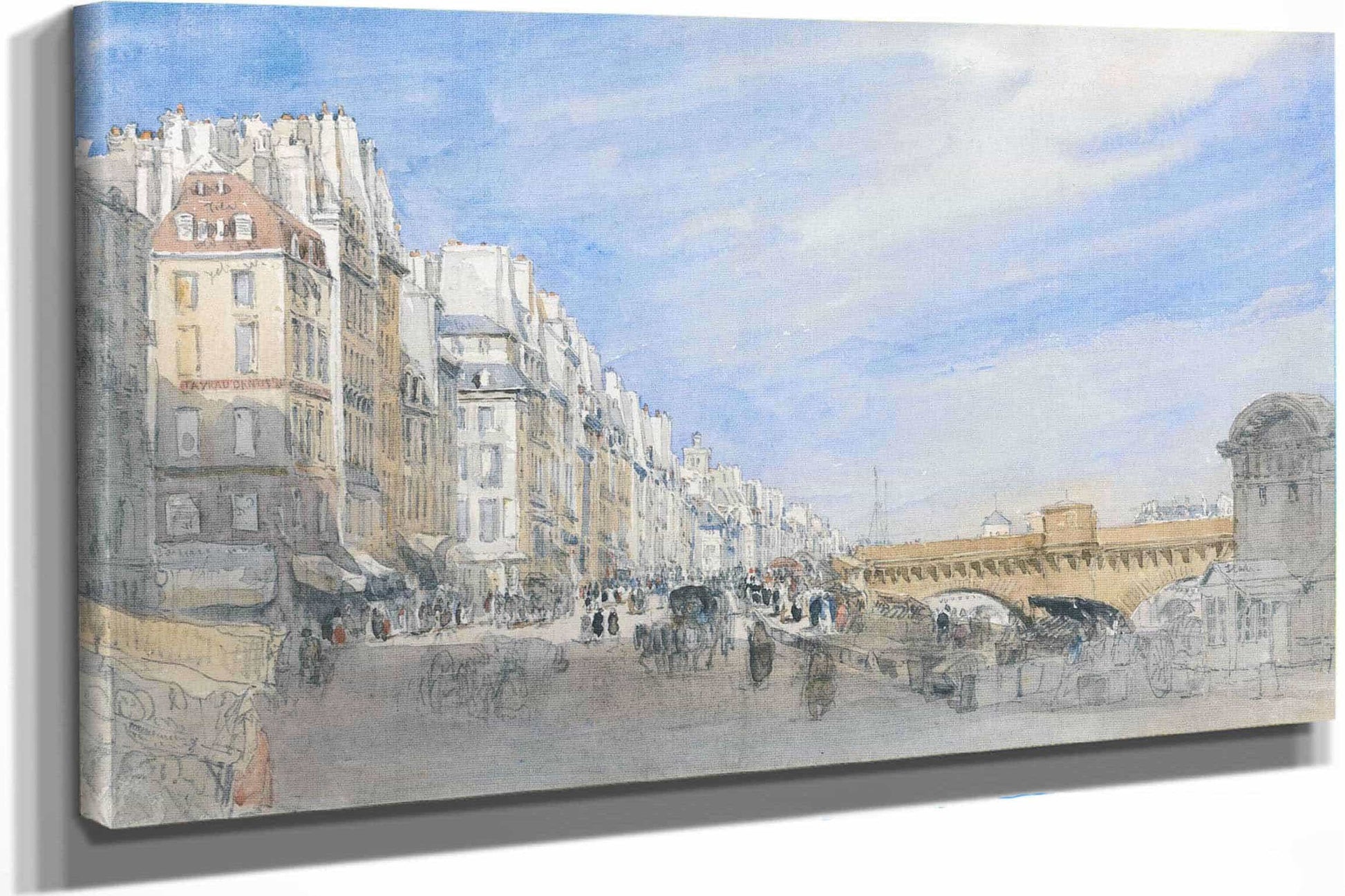 Pont Neuf From The Quai De Lecole Paris by David Cox