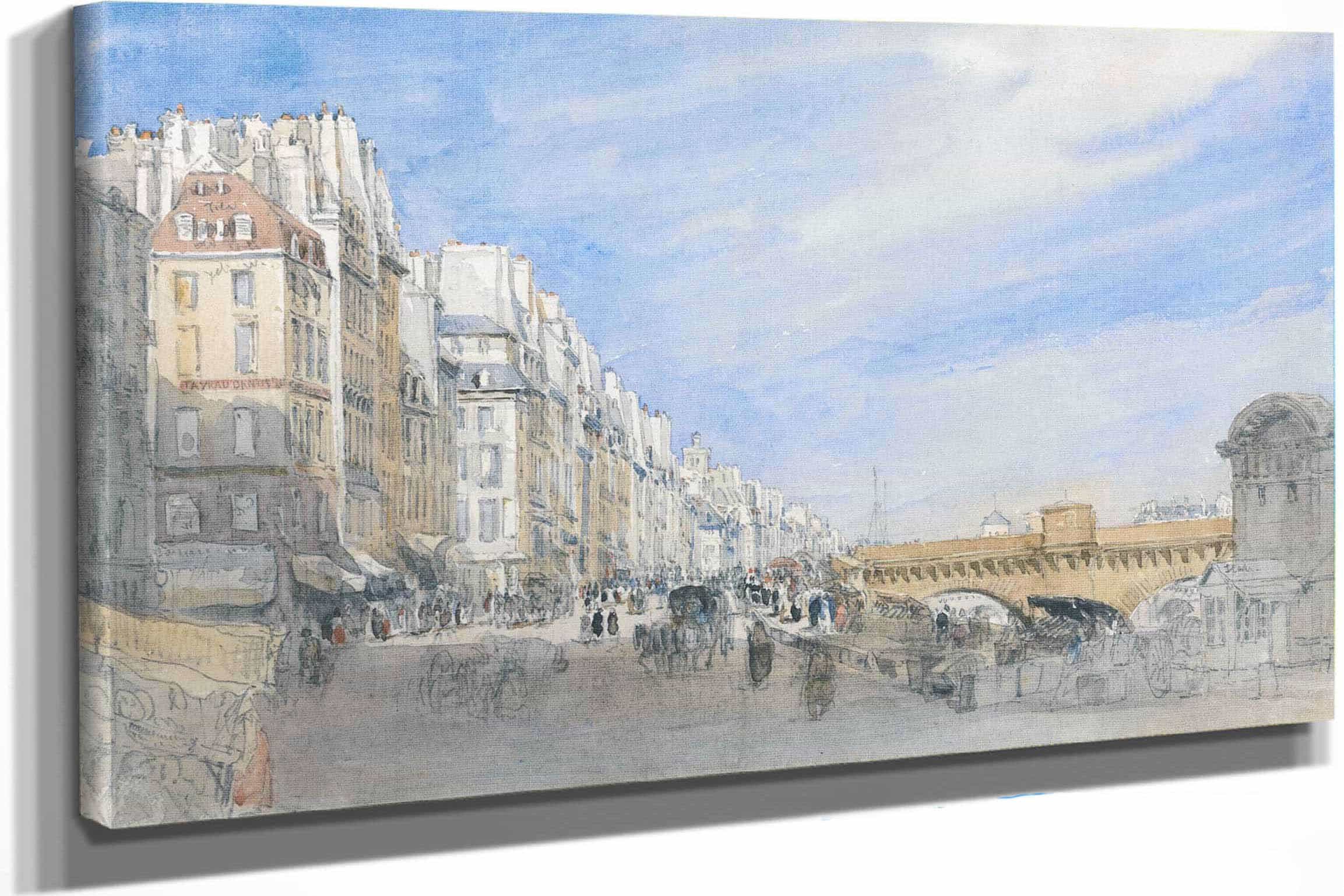 Pont Neuf From The Quai De Lecole Paris by David Cox