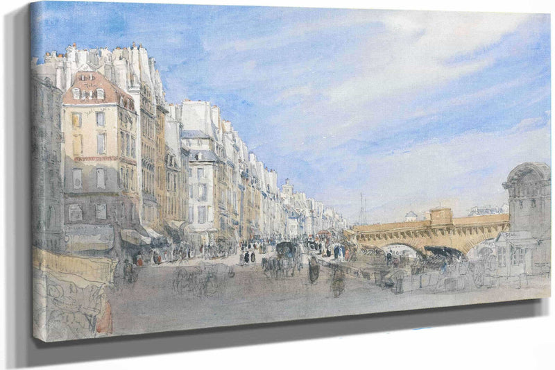 Pont Neuf From The Quai De Lecole Paris by David Cox