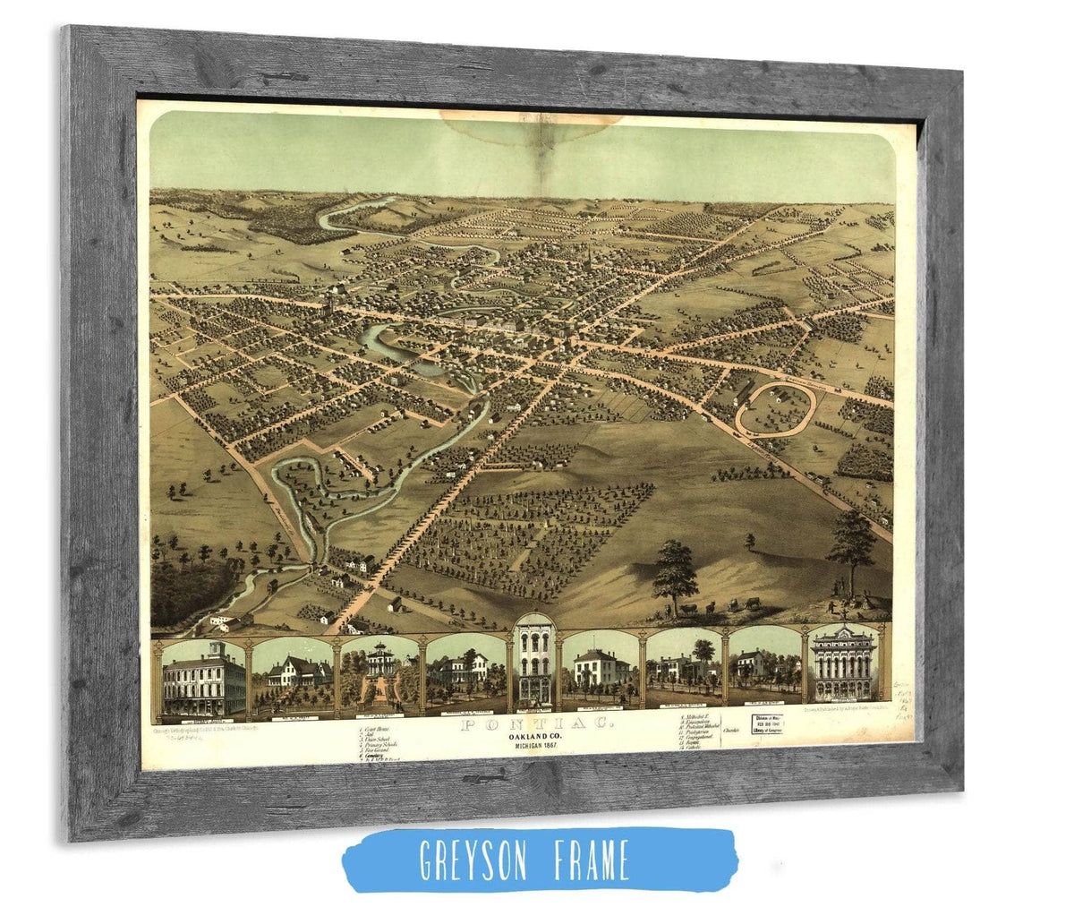 Pontiac Oakland Co Michigan 1867 State of Michigan