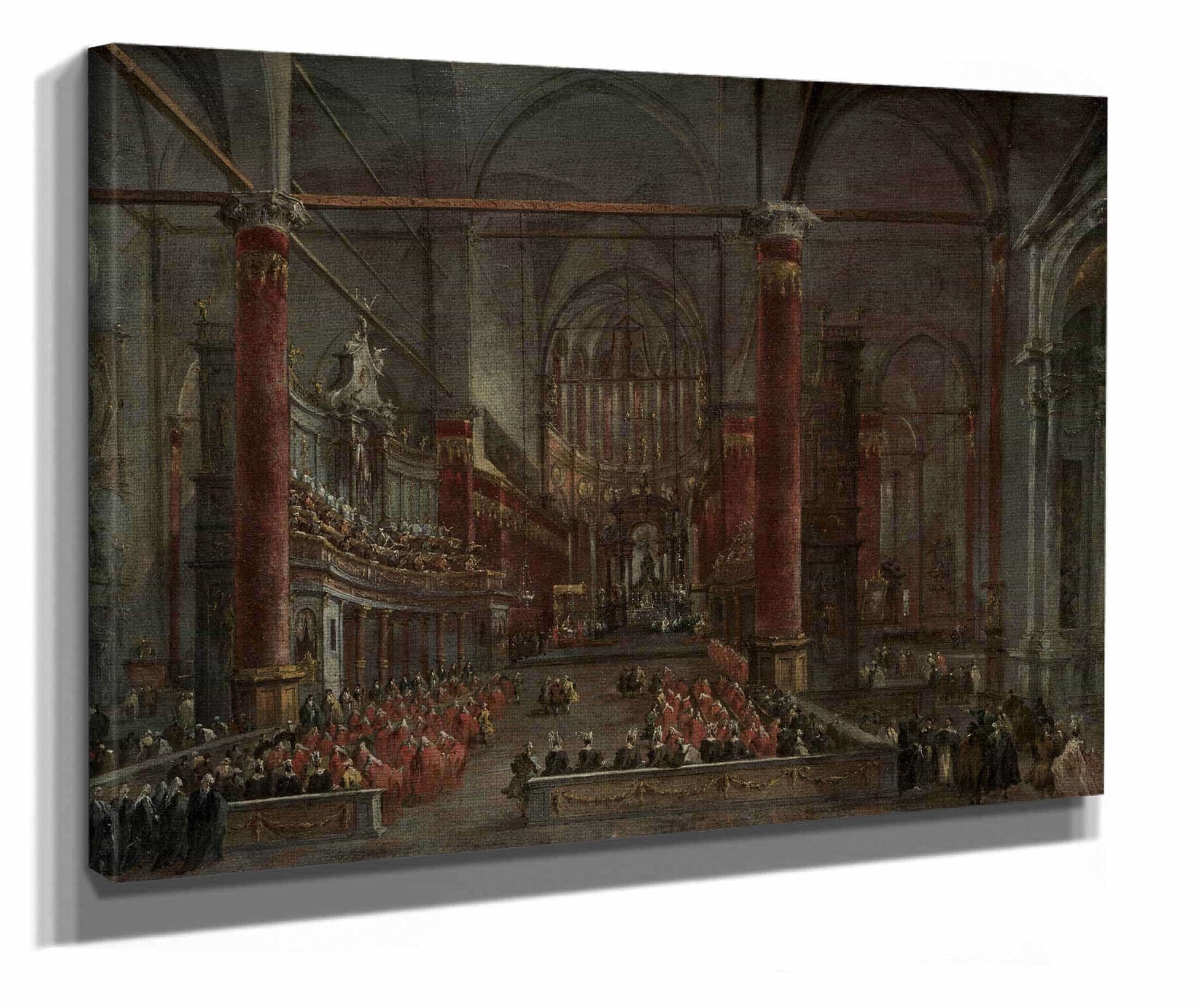Pontifical Ceremony In Ss Giovanni E Paolo Venice by Francesco Guardi