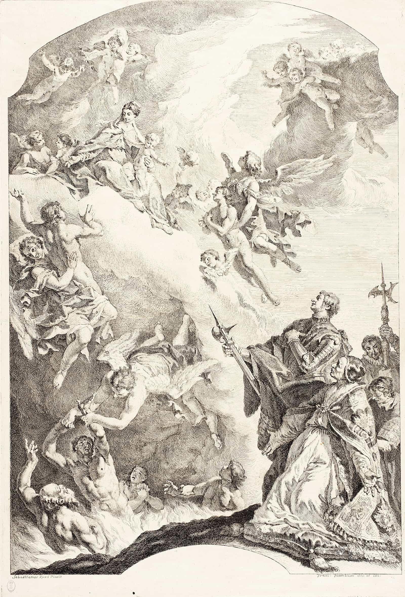 Pope Gregory The Great And Saint Vitale Interceding For The Souls In Purgatory by Sebastiano Ricci