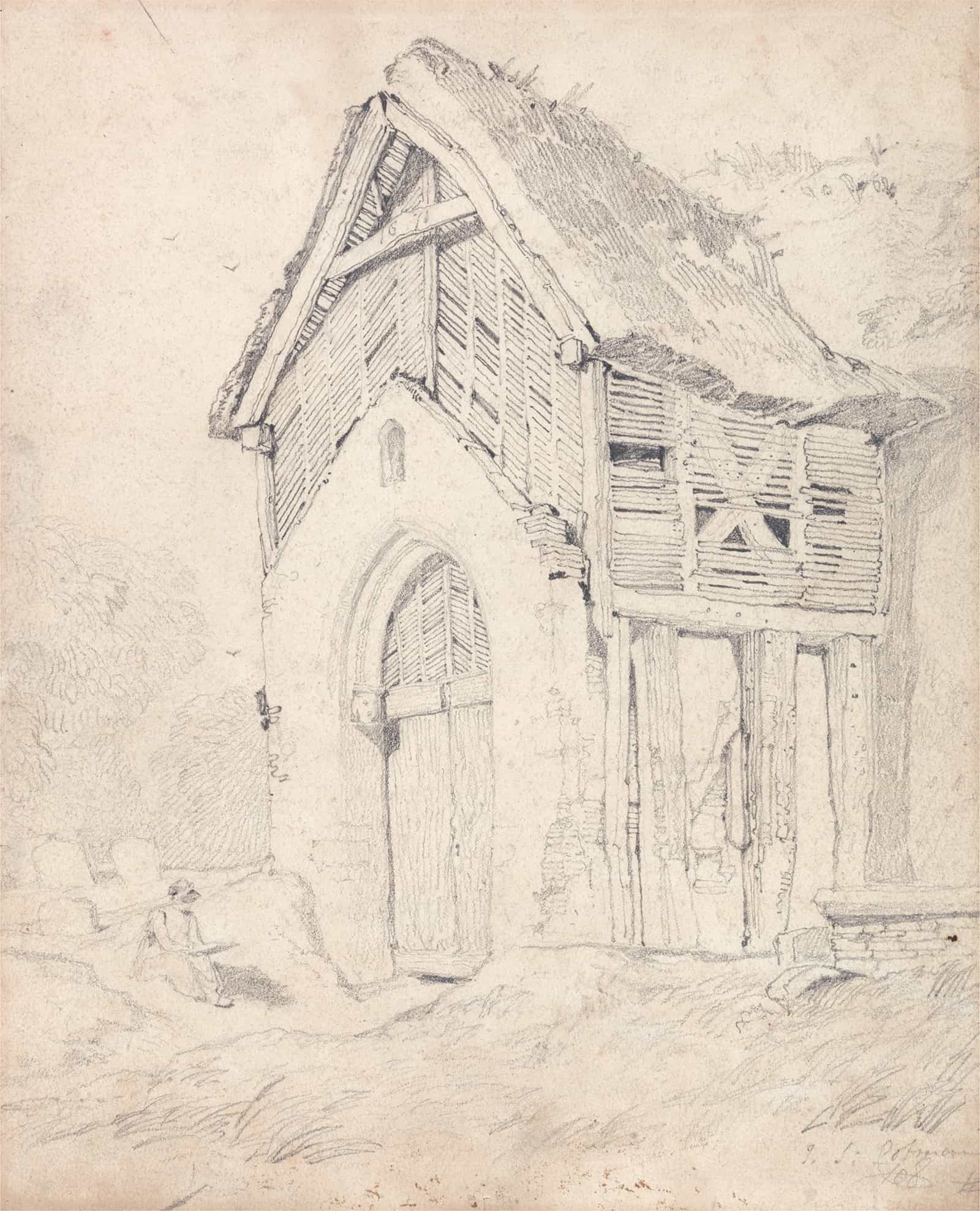 Porch And Belfry Of Thurgarton Church Norfolk by John Sell Cotman