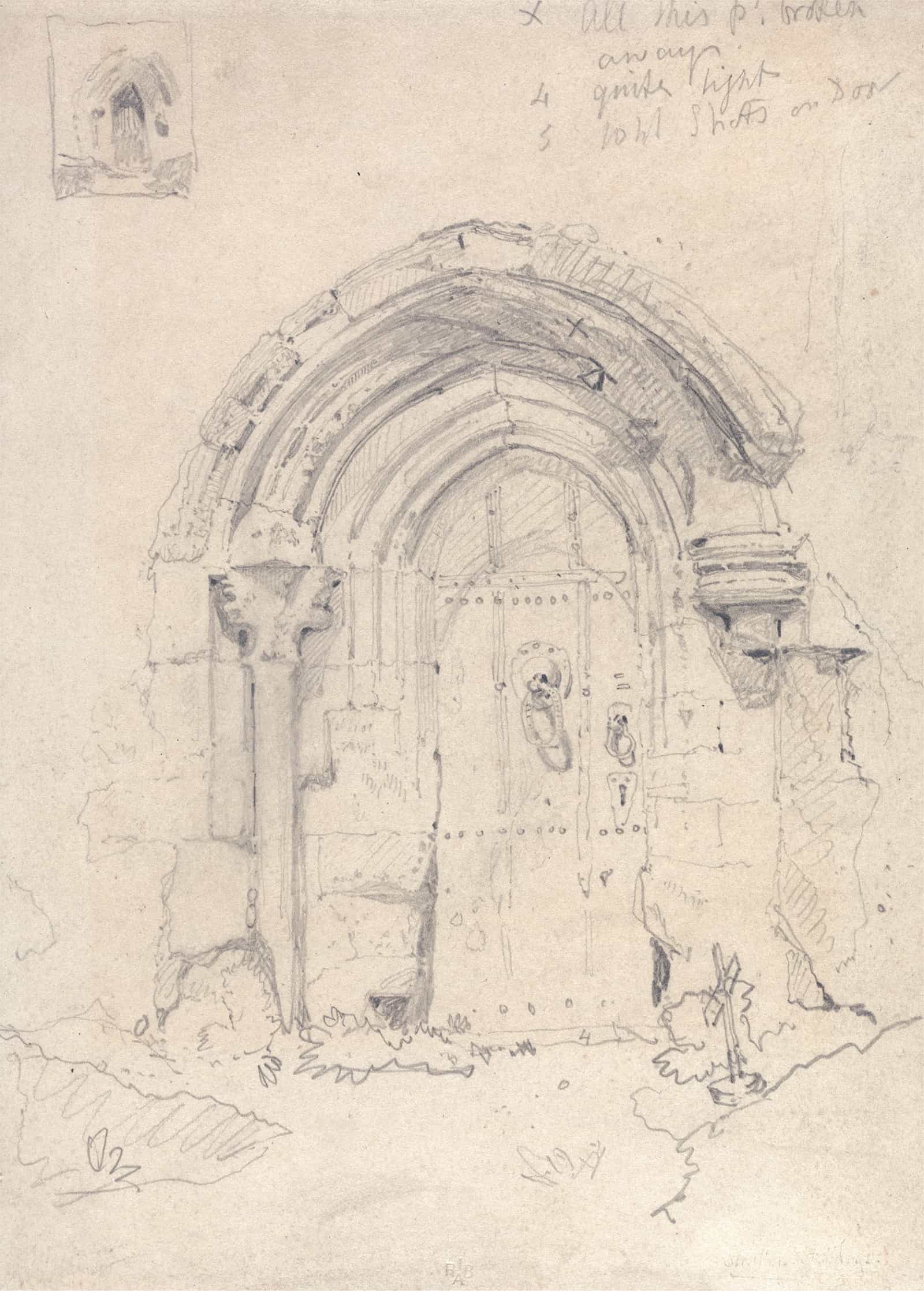 Porch Of The Church Of Stratton Saint Marys Norfolk by John Sell Cotman