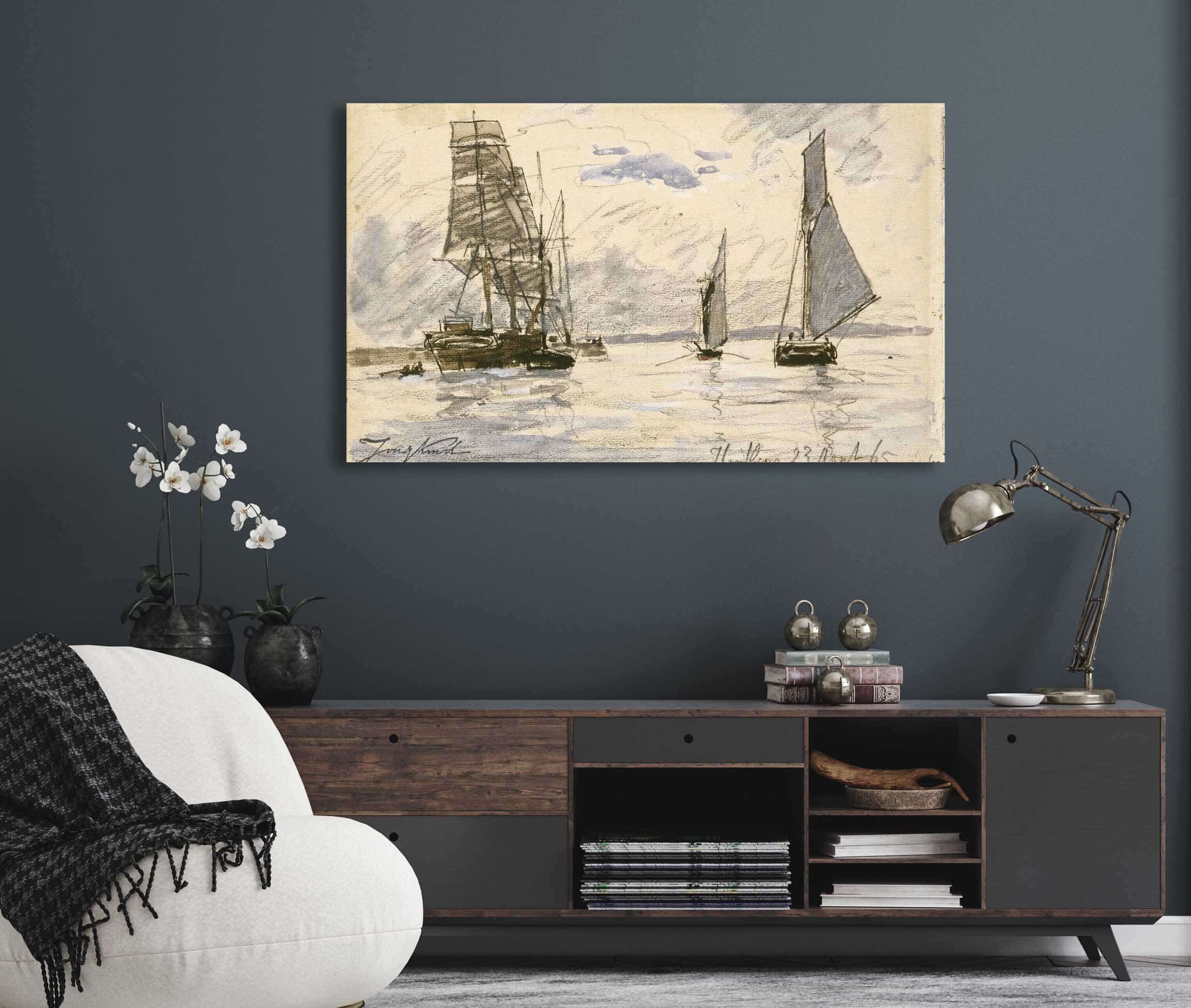 Port De Honfleur by Johan Barthold Jongkind