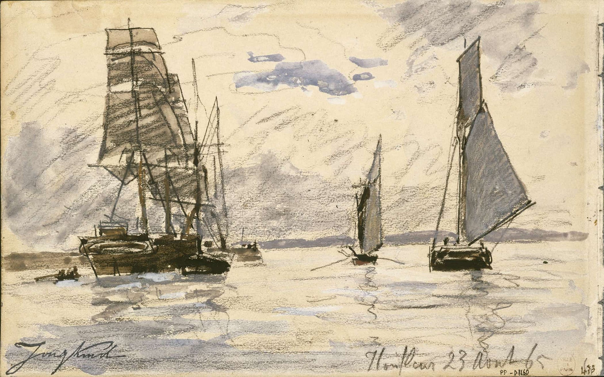 Port De Honfleur by Johan Barthold Jongkind