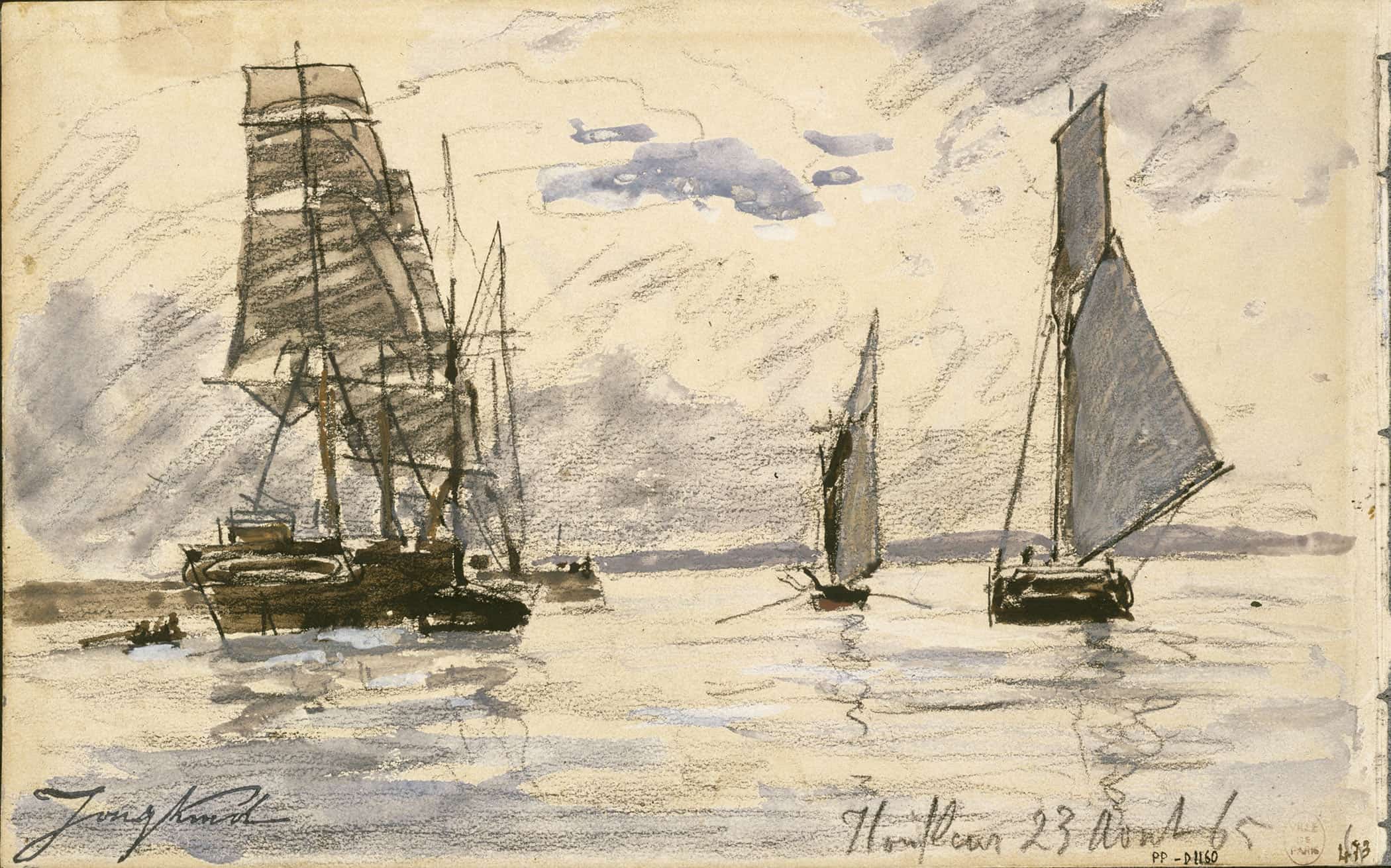 Port De Honfleur by Johan Barthold Jongkind