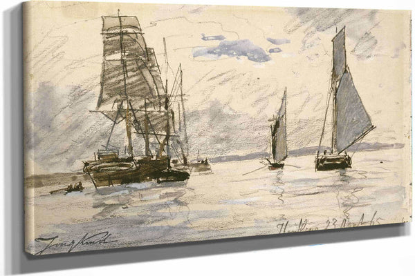 Port De Honfleur by Johan Barthold Jongkind