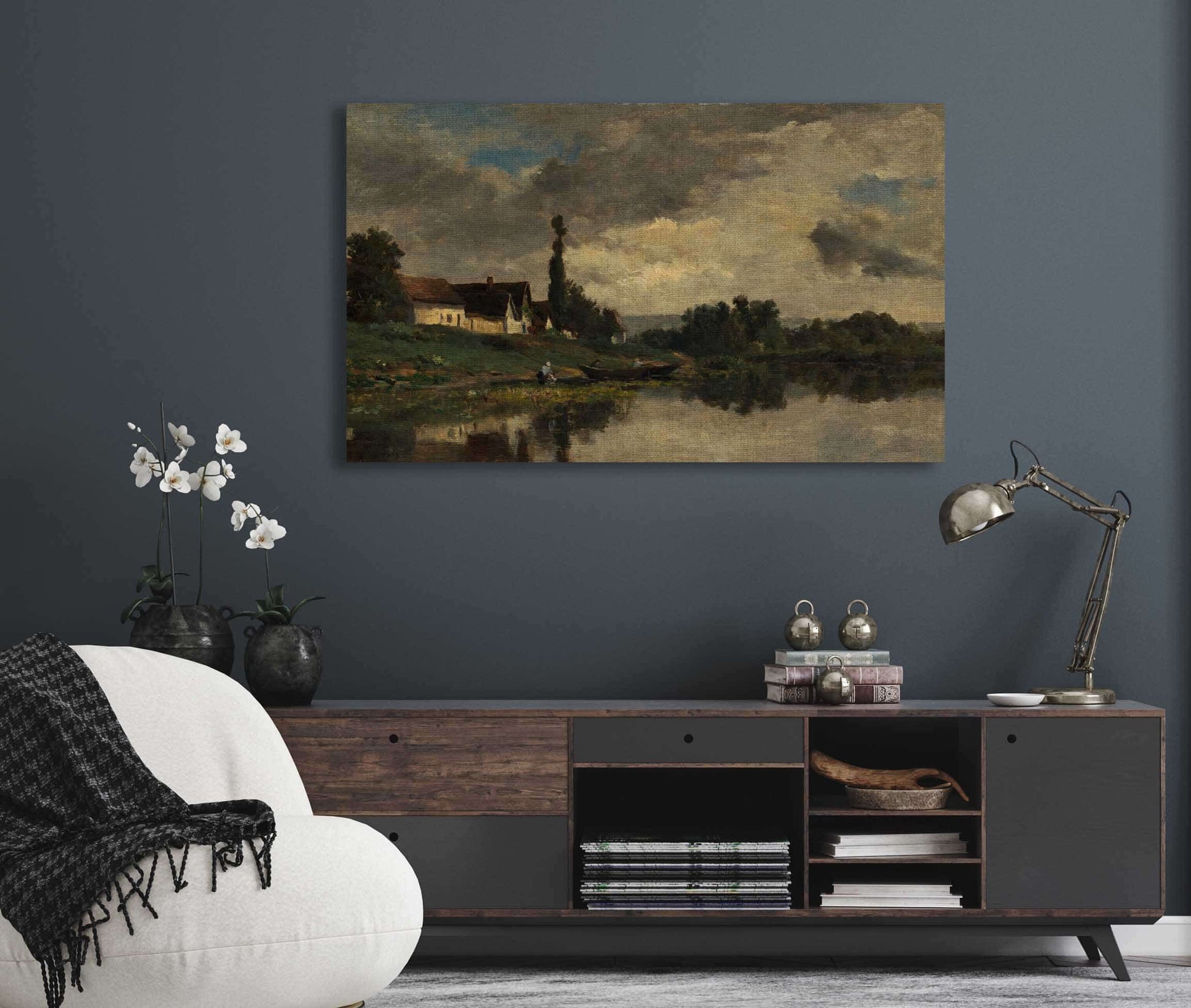 Portejoie On The Seine   by Charles Francois Daubigny