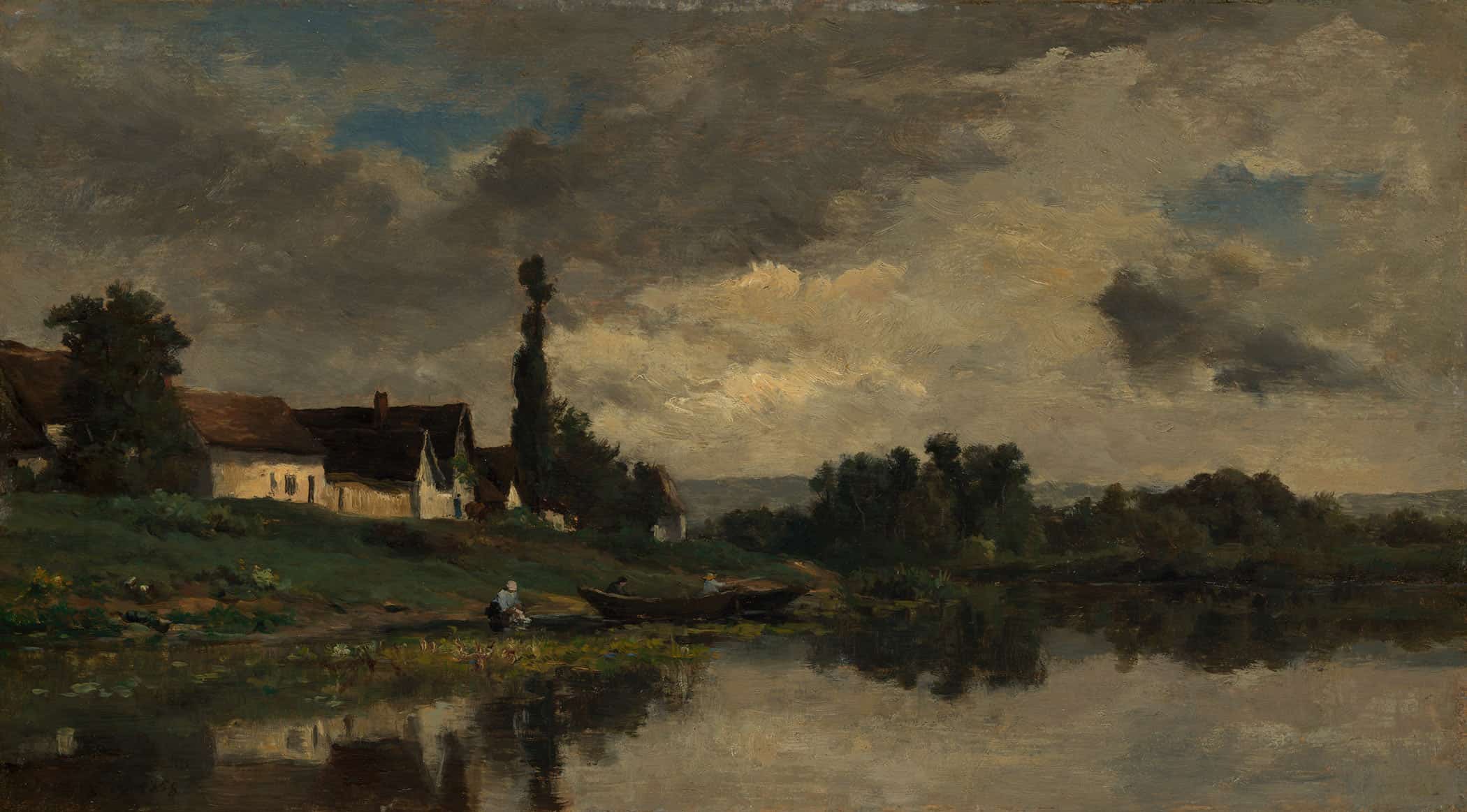 Portejoie On The Seine   by Charles Francois Daubigny