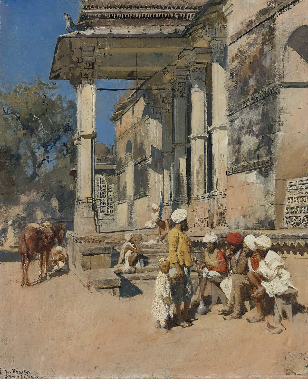 Portico Of A Mosque Ahmedabad by Edwin Lord Weeks