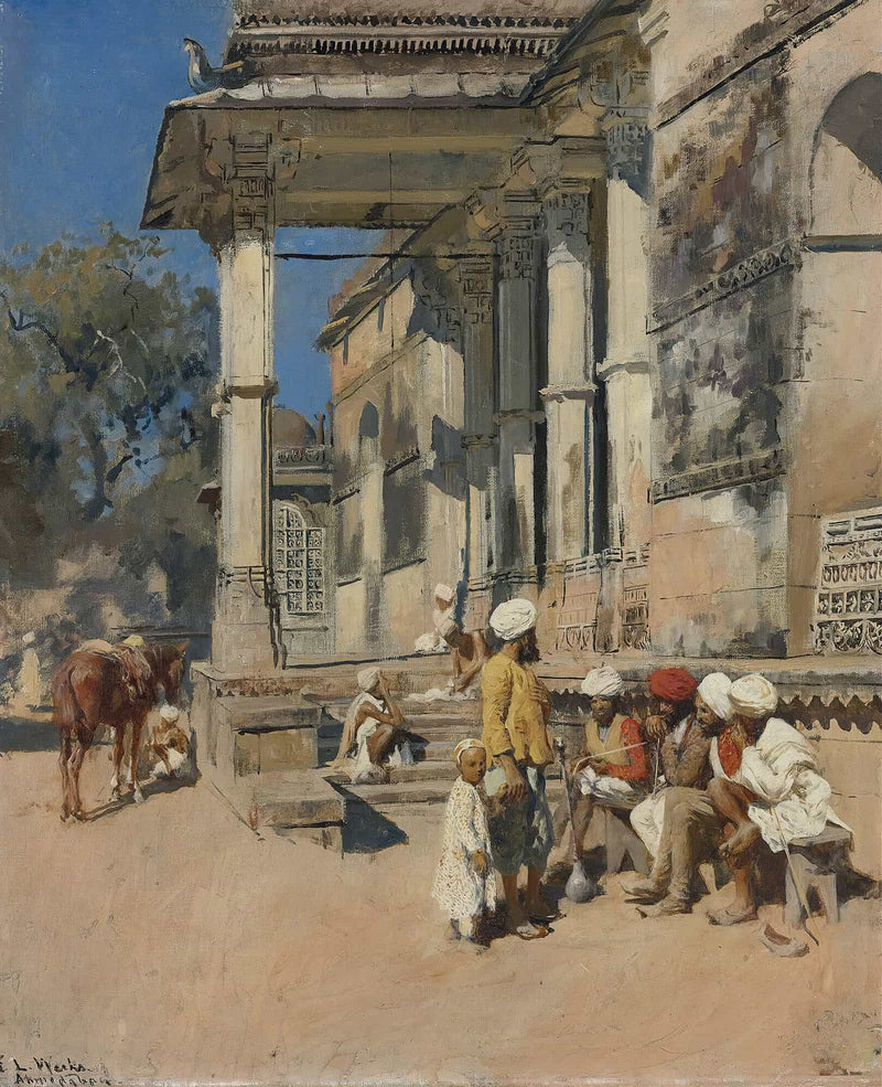 Portico Of A Mosque Ahmedabad by Edwin Lord Weeks