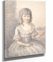 Portraet Af En Lille Pige Med En Hund by Jens Juel