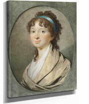 Portraet Af En Ung Dame Med Blaat Haarbaand by Jens Juel