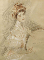 Portrait De Femme by Paul Cesar Helleu