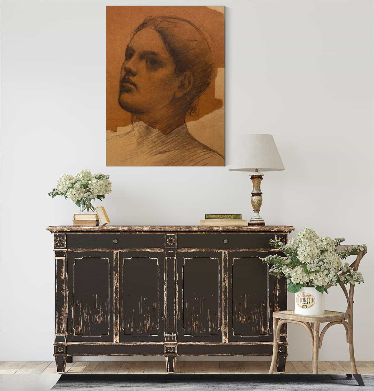 Portrait De Femme De Trois Quarts by Pierre Puvis De Chavannes