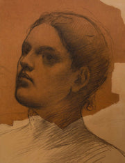 Portrait De Femme De Trois Quarts by Pierre Puvis De Chavannes