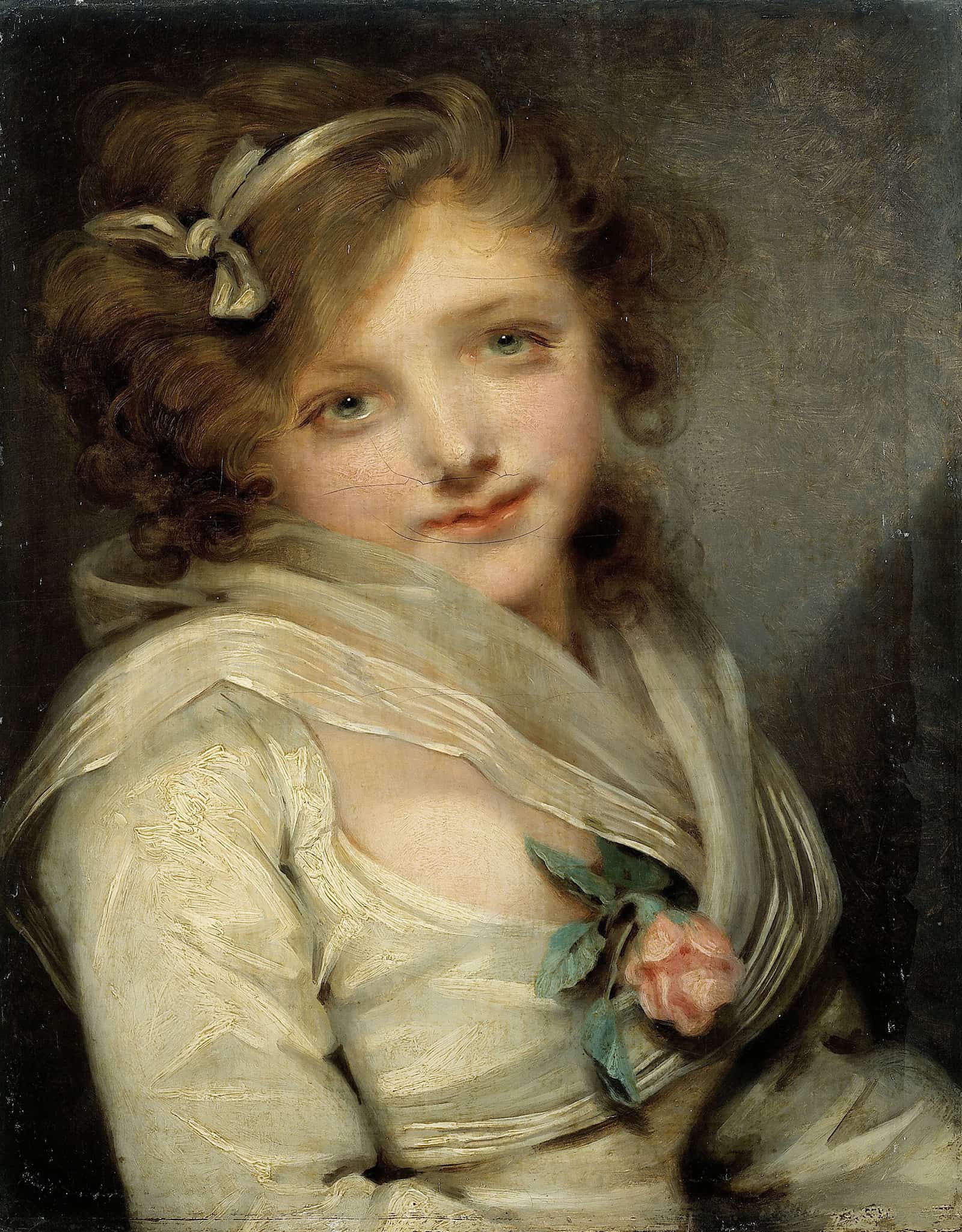Portrait De Jeune Fille by Jean Baptiste Greuze