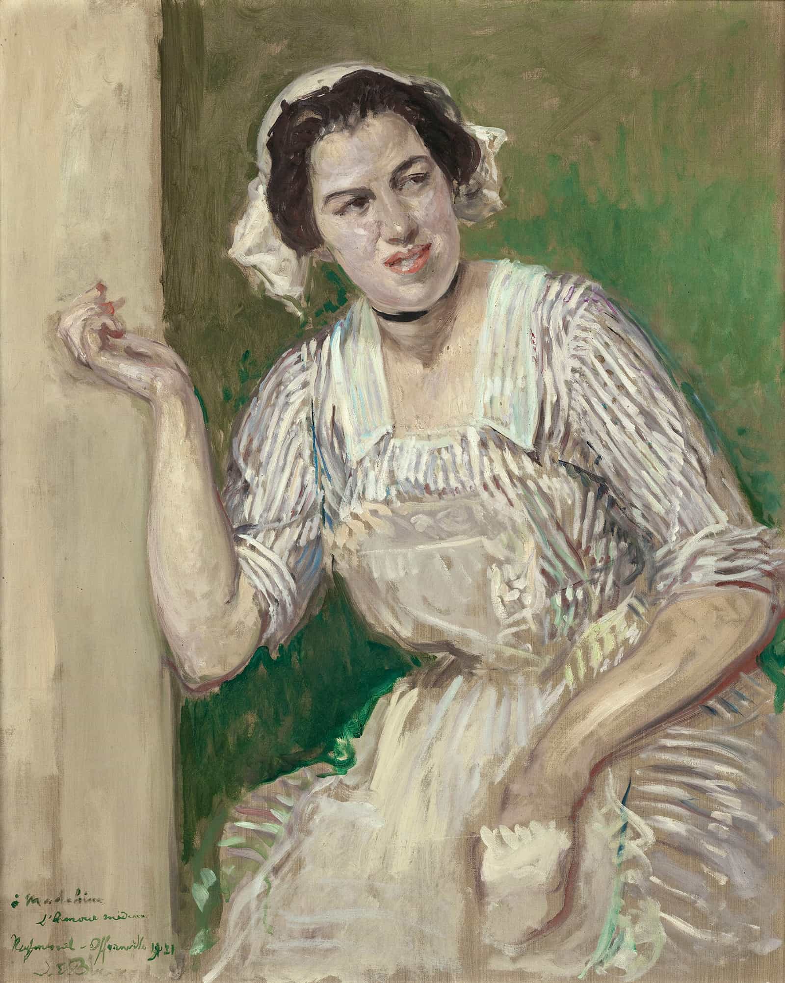 Portrait De Madeleine Pissard En Roxane Lamour Medecin by Jacques Emile Blanche